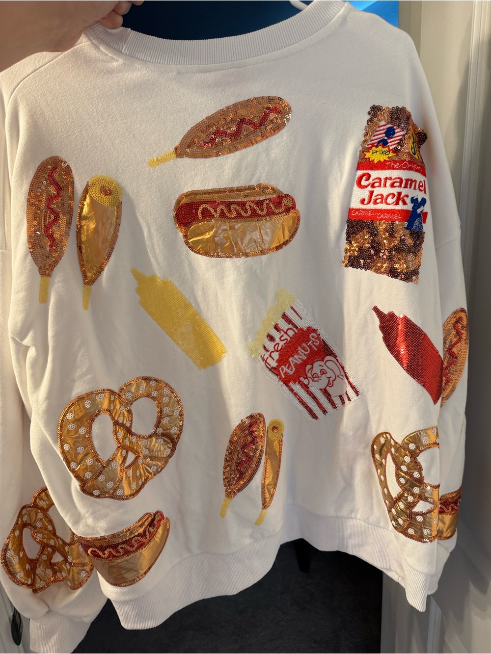 QUEEN OF SPARKLES Ballpark Food Sweatshirt - Picture 3 of 4